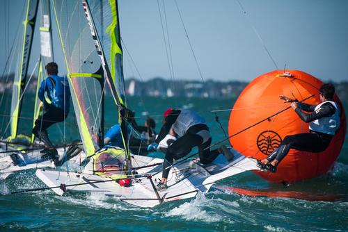 Brad Funk and Trevor Burd, 49er - ISAF Sailing World Cup Miami 2015 © Will Ricketson / US Sailing Team http://home.ussailing.org/